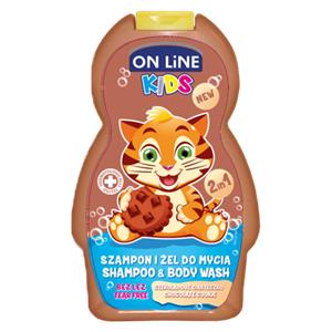 On line kids 2v1 šampón a sprchový gel NEW Chocolate 250 ml                     